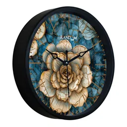 RANDOM Blue & Brown Floral Printed Contemporary Analogue Round Wall Clock image 2