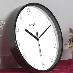 RANDOM White & Black Analogue Contemporary Wall Clock image 2