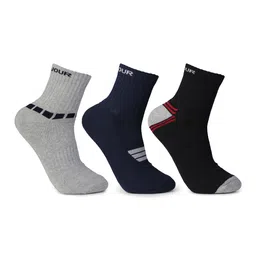 Bonjour Men Pack Of 3 Assorted Cotton Ankle Length Cushioned Socks image 2