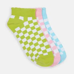 Honey by Pantaloons Women Pack Of 3 Checked Ankle-Length Socks image 3