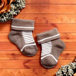 N2S NEXT2SKIN Infants Pack Of 3 Striped Cotton Ankle-Length Socks image 4