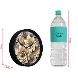 RANDOM Cream & Grey Printed Analogue Contemporary Wall Clock image 5