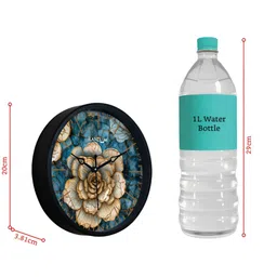 RANDOM Blue & Brown Floral Printed Contemporary Analogue Round Wall Clock image 5