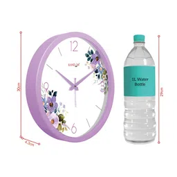 RANDOM White & Purple Printed Analogue Contemporary Wall Clock image 5