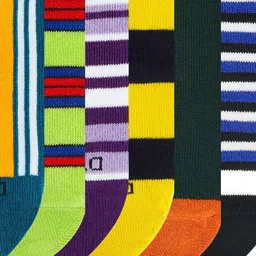 Dynamocks Unisex Pack Of 6 Striped Ankle-Length Socks image 5