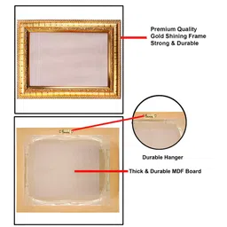 Hawai Gold Toned Two Running Victory Horses Rectangular Wooden Wall Photo Frame image 4