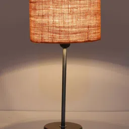 Devansh Wood & Cotton Cylinder Contemporary Table Lamp image 3