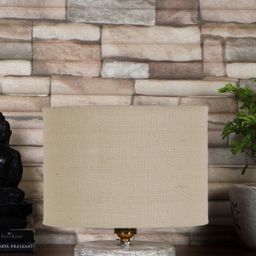 Devansh White  Cylindrical Textured Table lamp With Shade-picture-17