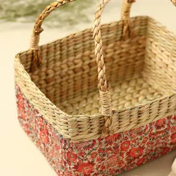 habereindia Multicolor Natural Fibre Medium Gifting Fruit Basket image 1