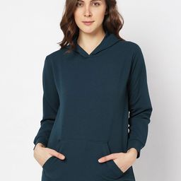Smarty Pants Women Teal Blue Hooded Sweatshirt-picture-34