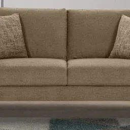 casacraft from pepperfry Cannes Fabric 2 Seater Sofa in Brown Colour image 1