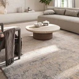 asterlane Grey Abstract Viscose 5 ft X 7 ft Machine Made Carpet image 1