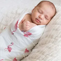 haus & kinder Infants Pack Of 5 White Printed Cotton Muslin Swaddle image 4