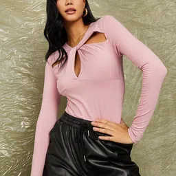 Styli Pink Cut-Out Bodysuit-picture-14