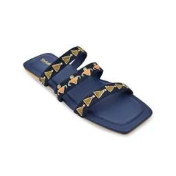 SHRIVAS BY ARCHITA MEHTA Embellished Suede Ethnic Open Toe Flats image 5