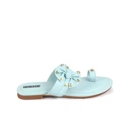 FAUSTO Bow Embellished One Toe Flats image 2