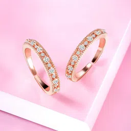 Peora Rose Gold-Plated Cubic Zirconia Toe Rings-picture-23