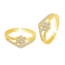 Peora Gold-Plated CZ-Studded Toe Rings image 3