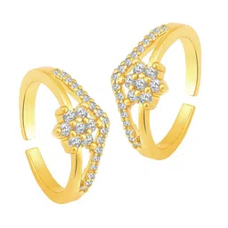 Peora Gold-Plated CZ-Studded Toe Rings image 4