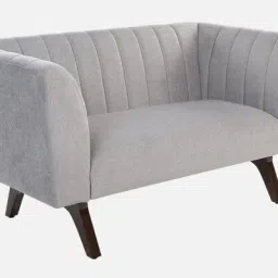 casacraft from pepperfry Ellory Chenille Fabric 2 Seater Sofa In Ash Grey Color image 3