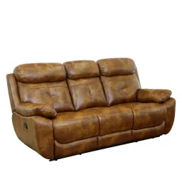 star india 4 Square Leatherette Motorized 3 Seater Recliner In Brown Colour image 5