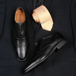 LOUIS STITCH Men Perforated Wingtip Premium Leather Formal Brogues-picture-15