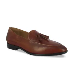 Saint G Men Tan Maroon Solid Loafer Formal Shoes image 3