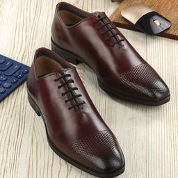 House of Pataudi Men Leather Formal Oxfords Shoes-picture-31