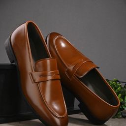 House of Pataudi Men Round Toe Formal Penny Loafers-picture-24