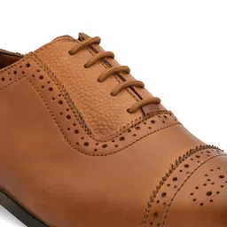 House of Pataudi Men Patterned Leather Formal Brogues image 4