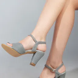 Carlton London Textured Party Block Peep Toes image 5