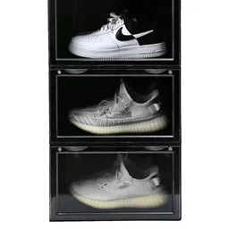 Sasimo Set of 3 Black Solid Plastic Shoe Organizers image 1