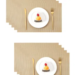 UniKart 10-Pcs Beige Anti-Wrinkle Table Placemats image 4