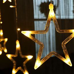 SPARK WORLD Gold Toned Star Shaped LED String Lights-picture-10