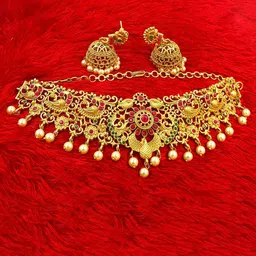 Anujeet Fashion Hub American Diamond Studded Jewellery Set-picture-41