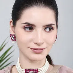 DEGHLAM Stones Studded & Beaded Jewellery Set-picture-18