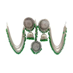 Oxidized Heaven Sterling Silver Plated Beaded Jewellery Set-picture-12