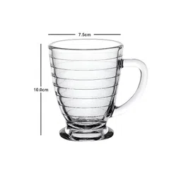 Aura Transparent 12 Pieces Textured Glass Mugs 230 ml Each image 3
