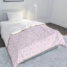 MAYFAIR HOMES LONDON Pink 2 Pieces Printed AC Room 120 GSM Single Bed Reversible Dohar-picture-34