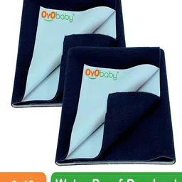 OyO Baby Infants Navy Blue 2 Pieces Cotton Baby Baby Bed Protector-image-80