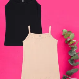 NUSYL Girls Pack Of 2 Pure Cotton Camisoles-image-31