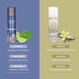 Police Men & Women Set of 2 Deodorants - Light Blue + To Be Queen - 200ml each image 2