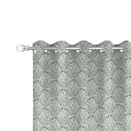 Parda Sansar Green & White 2 Pieces Ethnic Motifs Room Darkening Long Door Curtains image 2