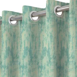 Parda Sansar Green & Beige 2 Pieces Room Darkening Door Curtains image 2
