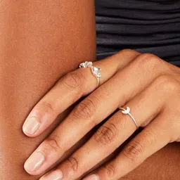 Accessorize Set Of 2 Crystals Studded & Moon Finger Rings image 5