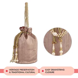 Kuber Industries Pack Of 2 Textured Embroidered Potli Clutch image 5
