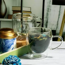 Aura Transparent 2Pcs Glass Glossy Dishwasher Safe Mugs 250ml Each-picture-34