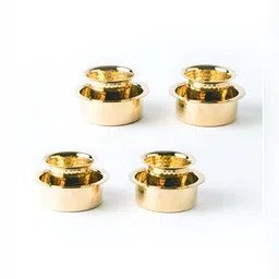 Ekhasa Gold-Toned 8 Pieces Brass Glossy Dabara Set-image-4