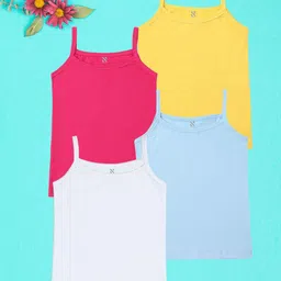 NUSYL Girls Pack Of 4  Cotton Camisoles-image-29