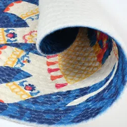 HOMADORN  Blue & White 6Pcs Ethnic Motifs Printed Table Placemats image 3